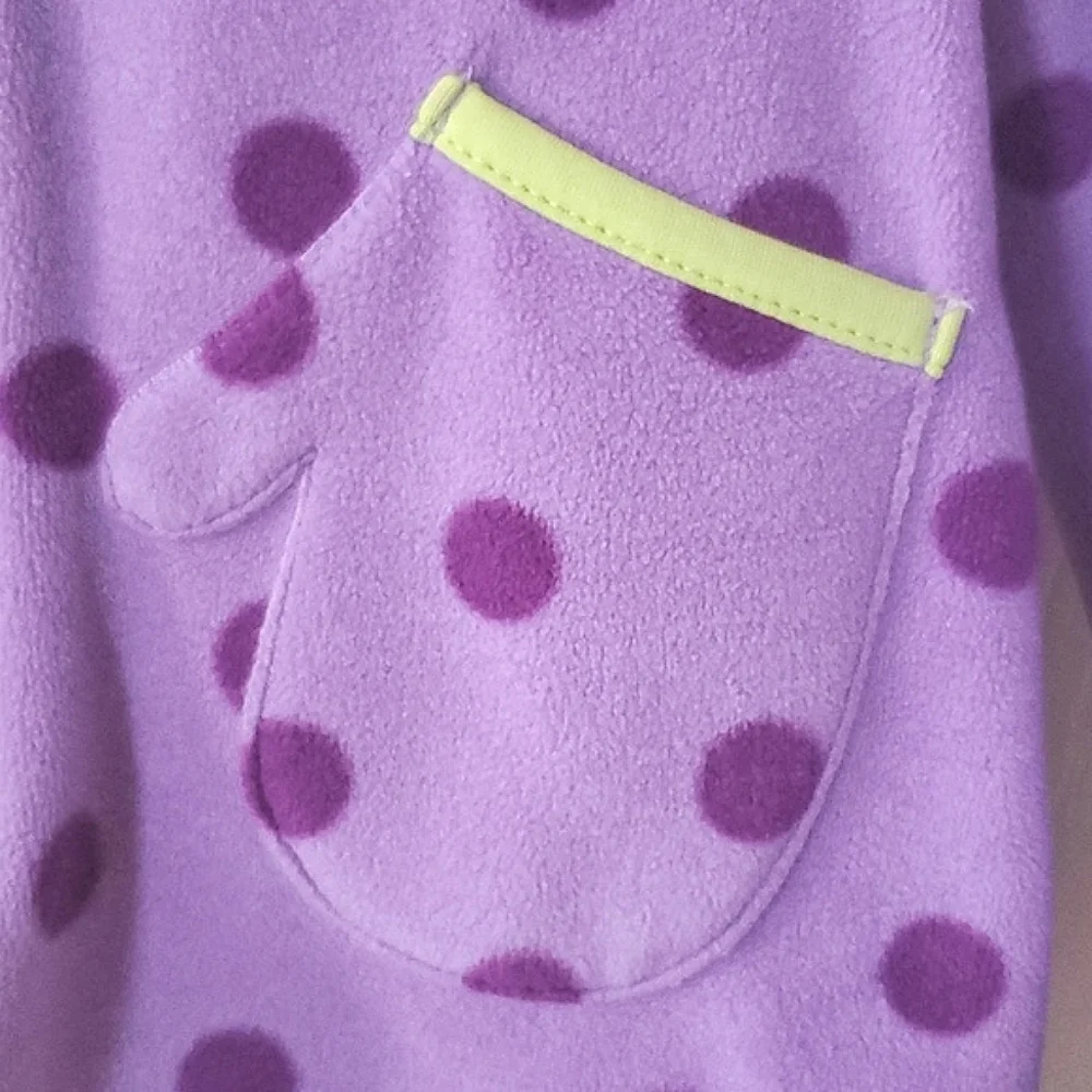 Gymboree Lavender & Purple Polka Dot with Lime Green Trim Jacket Toddler 2T-3T - Picture 7 of 8